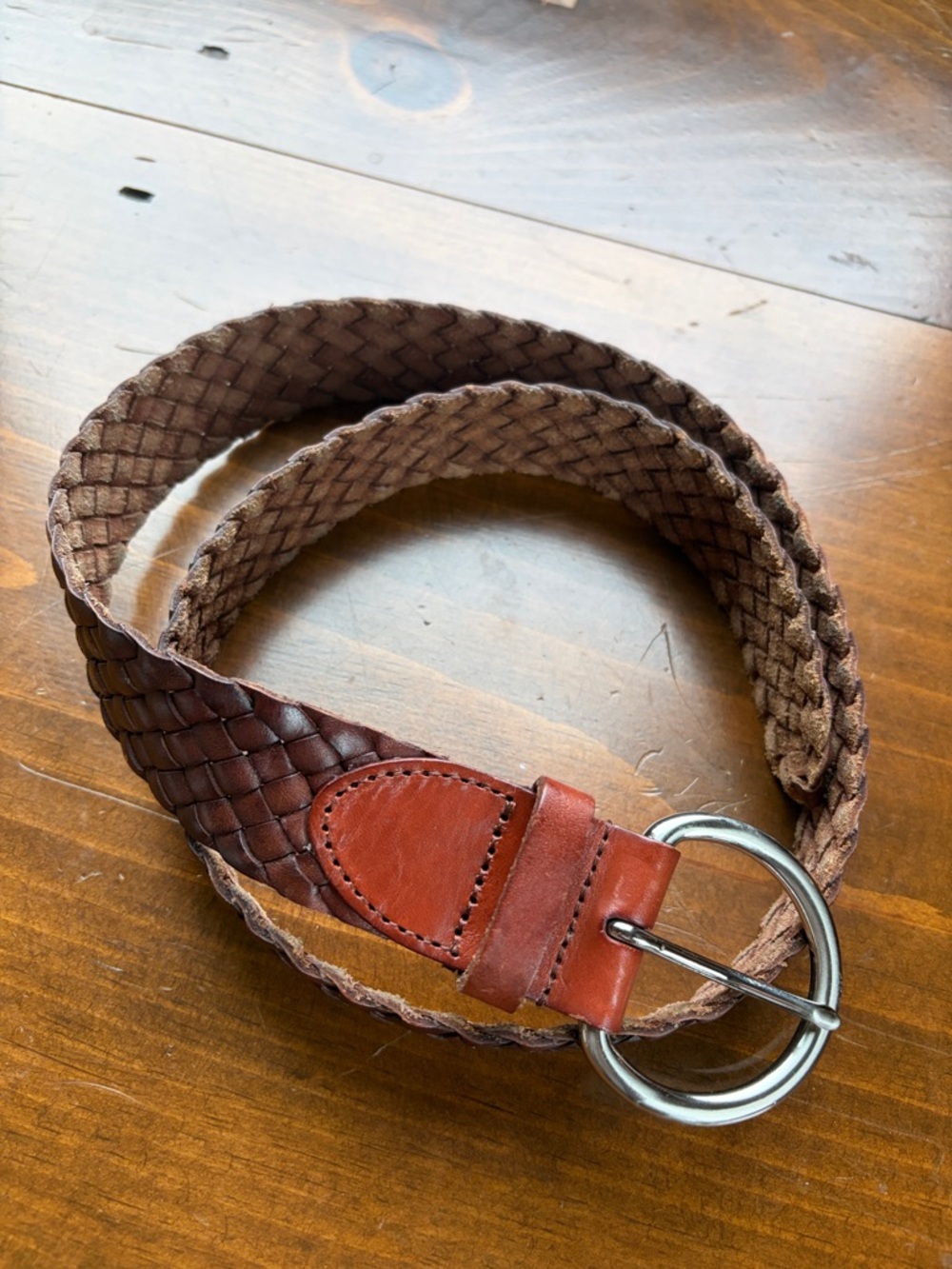 Talbots Genuine Leather Braided Brown Belt - S